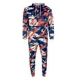 thumbnail image 2 of Men's Tracksuit Set Tie-Dye Style Two Piece Jogger Pants and Hoodie Outwear Set, Black Orange, M, 2 of 2