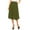 Olive, variant on Moa Collection Women's Plus Size A-Line Casual Flared High Waist Elastic Band Solid Midi Skirt