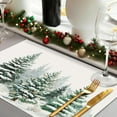 thumbnail image 3 of mubwai Winter Snowy Forest Placemats Set of 4, 12x18 Inch Merry Christmas Pine Trees Snowflakes Xmas Kitchen Dinning Table Mats Washable Place Mats for Indoor Outdoor Home Party Decor, 3 of 6