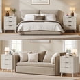 thumbnail image 7 of Aufeile Nightstand Set of 2 for Bedroom, Modern Fluted Nightstands with Charging Station, 3 Drawer Wood Bedside Table & End Tables for Bedroom, Living Room, White Oak, 7 of 7