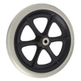 thumbnail image 1 of Wheelchair Wheel 8in PU Walker Caster Replacement Skidproof with Ball Bearing Grey, 1 of 5