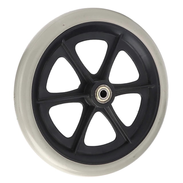 Wheelchair Wheel 8in PU Walker Caster Replacement Skidproof with Ball Bearing Grey