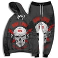 thumbnail image 1 of Unisex 3D Digital Skull Printed Hoodie & Pants Set Cool Novelty Skeleton Graphic Sweatshirt Jogger Pants for Men Women, Fashion Pullover Halloween Hoodies & Sweatpants, 1 of 5