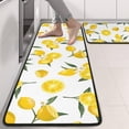 thumbnail image 2 of Kitchen Rugs Sets Of 2,Yellow Lemon Fruit Flowers White Pattern Anti Fatigue Kitchen Mat Rugs Non Slip Washable,Decorative Kitchen Floor Mats for Kitchen,Sink,Laundry,17"x47"+17"x47", 2 of 5