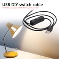 thumbnail image 1 of Cable de alimentación USB 2 pines USB 2.0 Extensión de cable macho DIY con interruptor (Negro), 1 of 5
