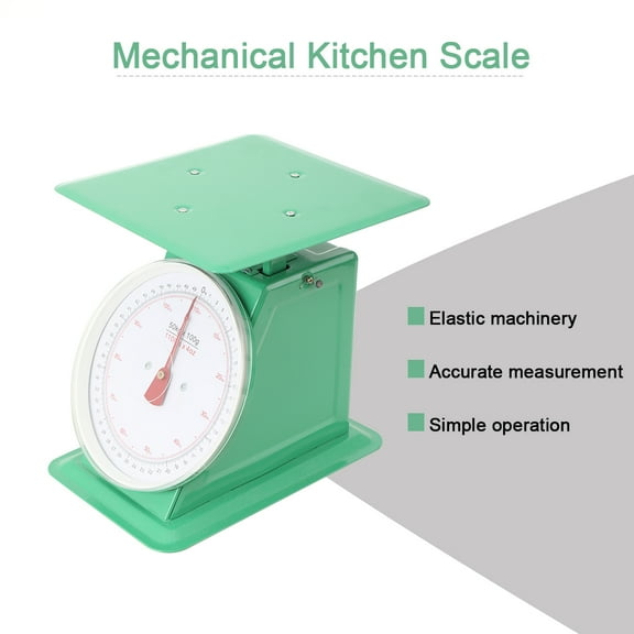 YILIKISS 110-LBS Stainless Steel Mechanical Kitchen Scale Heavy Duty Portion-Control Food Scale Produce Scale with Stainless Steel Platform