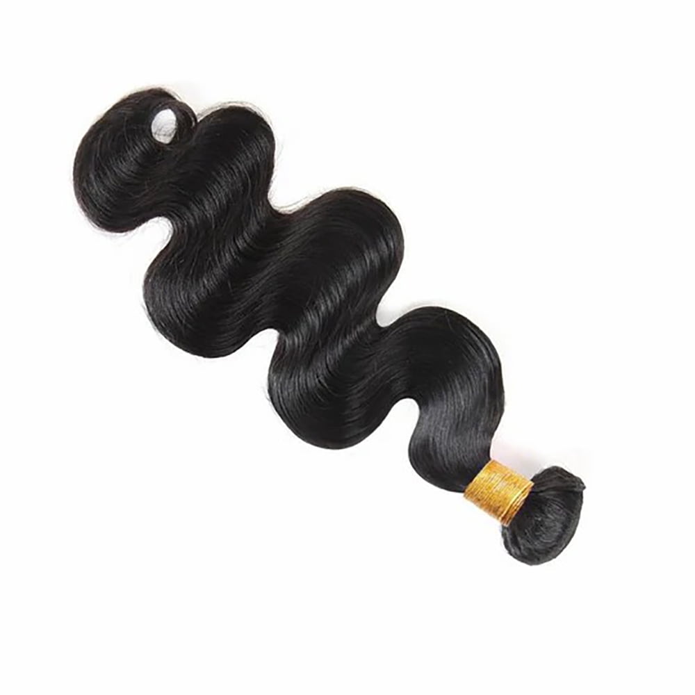 YYAo Human Hair, Hairpiece, Wig,AFFORDABLE hair Body Wave 100% Human Hair Natural Black 1 Bundle 100gram