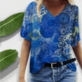 thumbnail image 2 of Summer Tops for Women 2025 Women's Casual Loose Round O-Neck Printed Short Sleeve T-Shirt Tops, 2 of 6
