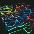 thumbnail image 2 of Gafas luminosas estilo uña de arroz transparente, gafas LED intermitentes, gafas de luz fría EL, gafas de actuación de salto de discoteca, porristas, 2 of 5