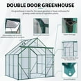 thumbnail image 4 of Noble House 8x6FT Walk-In Polycarbonate Greenhouse with Double Doors,Aluminum Frame,Raised Base & Anchors,Green, 4 of 8