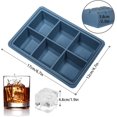 thumbnail image 2 of Juego de 3 bandejas para cubitos de hielo XXL, 18 compartimentos, bandeja grande para cubitos de hielo con tapa, para whisky, cócteles y bebidas, 2 of 5