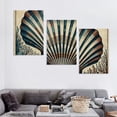 thumbnail image 4 of PIKWEEK  3 Piece Seashell Pictures Wall Art Vintage Blue Starfish Coral Painting Artwork on Canvas Gallery Wrap for Bedroom Bathroom Decor  12*16inch, 4 of 4