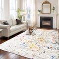 thumbnail image 3 of Spring Wildflowers Large Area Rugs for Bedroom Living Room, Soft Non Slip Carpet Bedside Rug, Pastoral Rustic Farmhouse Botanical Rectangular Floor Cover Kitchen Accent Rug 8'x10' for Office, 3 of 9