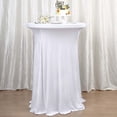 thumbnail image 3 of Efavormart White Round Spandex Cocktail Table Cover With Natural Wavy Drapes - Perfect for Wedding, Party, Indoor & Outdoor Events, Holiday Parties, Showers, Corporate Affairs, Banquet, and Decorati, 3 of 11