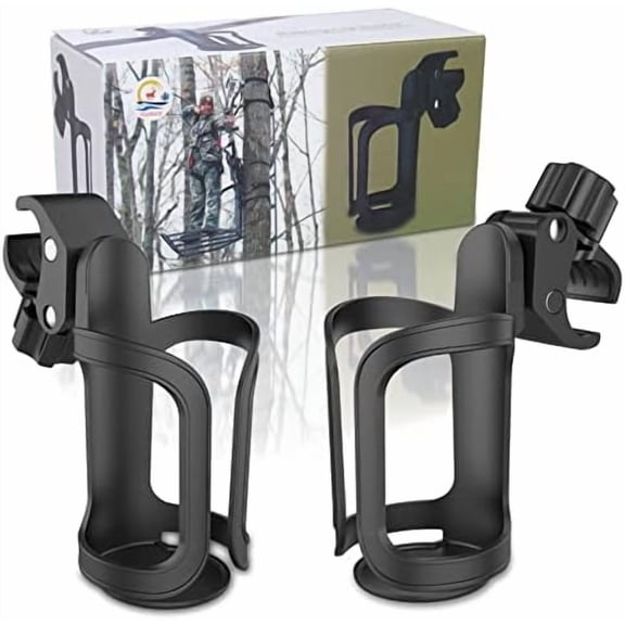 Cup Holder for Treestand Hunting, Easy Clamps On Tree Stand Or Climbing Sticks, Bottle Holder for Hunting, Install No Drilling Or Tool Needed Package of 2$$Other