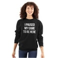 thumbnail image 3 of I Paused My Game to Be Here Cranky Unisex Plus Fleece Graphic Sweatshirt Brisco Brands 3X, 3 of 5