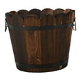 thumbnail image 3 of Colaxi Wood Barrel Planter Flower Holder Rustic Versatile Flowerpot Plant Container for Gardening Lover Patio Backyard Indoor Plants, 3 of 8