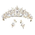 thumbnail image 4 of Tiara Crown for Wedding and Party Jeweled Costume, Hair Accessories , Tiaras Princess Crown ,for Bridal, for Halloween Prom Party Style B and earrings, 4 of 9