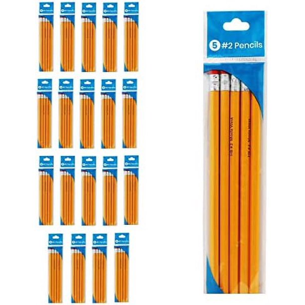 96Pack Of Unsharpened Wood Pencils, 5 Pencils Per Pack Bulk School