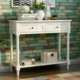 thumbnail image 2 of Daisy Series Console Table Traditional Design with Two Drawers and Bottom Shelf (Ivory White), 2 of 9