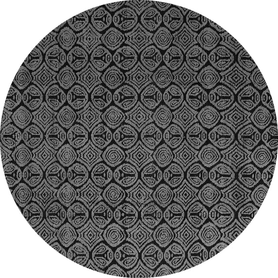 Ahgly Company Indoor Round Abstract Gray Modern Area Rugs, 4' Round