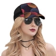 thumbnail image 5 of Lsque Circular Stripes Printed Trucker Hat - Baseball Cap for Men Women - Breathable Mesh Side, Adjustable Fit - for Casual Wear, 5 of 7