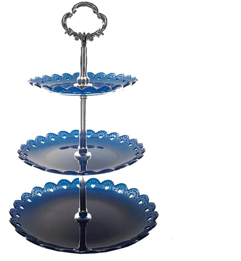 With Handle 3 Tier Plastic Cake Stand Serving Fruit Cupcake Dessert Party Wedding Decoration As A Plate And Com - 3 Tier Cake Stand Mr Diy