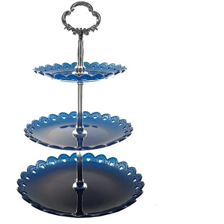 

With Handle 3-tier Plastic 3 Cake Stand Serving Stand Fruit Cupcake Dessert Stand Party Wedding Decoration Cake Stand As A Fruit Plate and Serving Plate