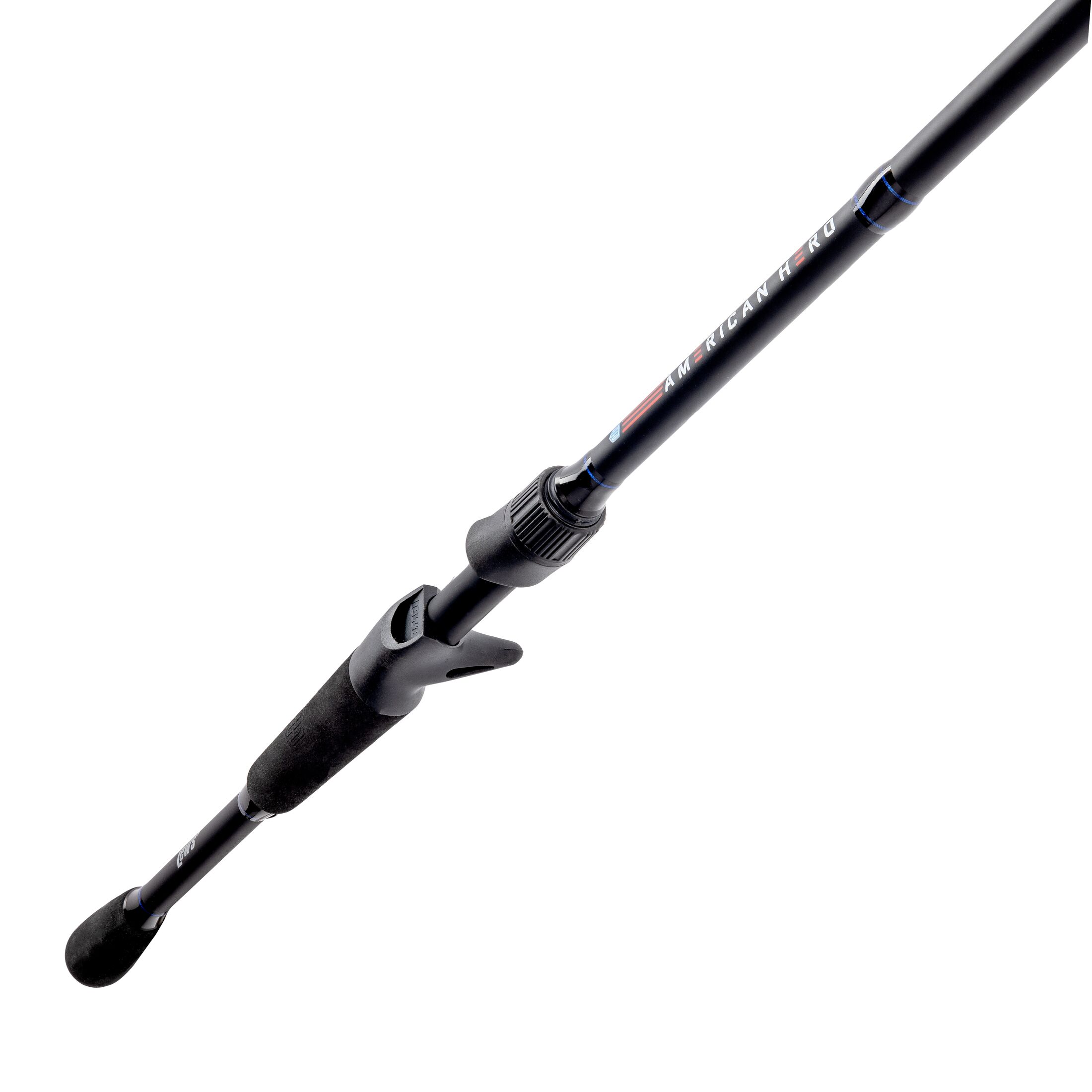 Lew’s American Hero Casting Fishing Rod, 7-Foot 1-Piece Medium Power Fast Action IM6 Graphite Rod, Stainless Steel Guides and Inserts, EVA Split-Grip, No Foul Hook Keeper, Black/Blue