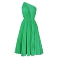 thumbnail image 4 of Women's Ruched Bodycon Dress 2025 Summer One Shoulder Sleeveless Party Cocktail Pencil Dresses Fashion One Shoulder Midi Dress for Women Ruched Bodycon Drawstring Night Party Club Cocktail Dresses, 4 of 5