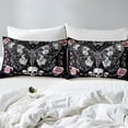 thumbnail image 4 of Manfei Gothic Moth Sheet Set Twin,Floral Skull Bedding Sets Twin Size,Exotic Style Twin Sheet Sets,Ultra Soft Halloween Room Decorative,3pcs, 4 of 6