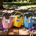 thumbnail image 5 of Woven Easter Bunny Basket - Eco-Friendly Rattan Handwoven Easter Basket with Bunny Ears, Perfect for Easter Decor, Easter Gifts, Storage, and Home/Desk Decor, Blue, 5 of 5