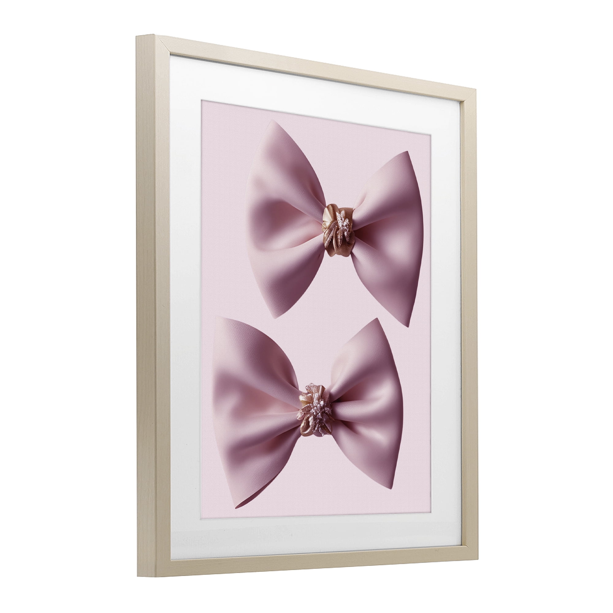 Stupell Industries Elegant Bows with Glam Details Birch Framed Print Under Glass, design by Jesse Keith