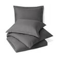 thumbnail image 2 of Splendid - Luxurious Quality 3 PC 1800 Series Microfiber Duvet cover set (Solid Dark Grey, Queen)- Easy to care, Super Soft & Durable - Zippered Closure with Corner Ties, 2 of 4