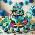 thumbnail image 2 of 49 piezas de decoraciones de cumpleaños de Moana: adornos para tartas y cupcakes para fiestas infantiles y celebraciones playeras., 2 of 7