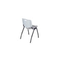 thumbnail image 3 of Regency Cain 42 in. Round Breakroom Table- White & 4 M Stack Chairs- Grey, 3 of 6