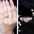 thumbnail image 4 of Rosec Jewels IGI Certified Lab Grown Pink White Diamond Engagement Ring - Vintage Style Ring (1 Carat, Fancy Pink Color and E-VS1 Clarity), 925 Sterling Silver, US 4.00, 4 of 9