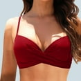 thumbnail image 5 of Gubotare Women's Bikini Top Bathing Suit V Neck Adjustable Spaghetti Straps Twist Front (,S), 5 of 7