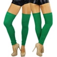 thumbnail image 3 of ToBeInStyle Women's Knit Long Iconic 80s Acrylic Leg Warmers - Kelly Green - One Size, 3 of 6