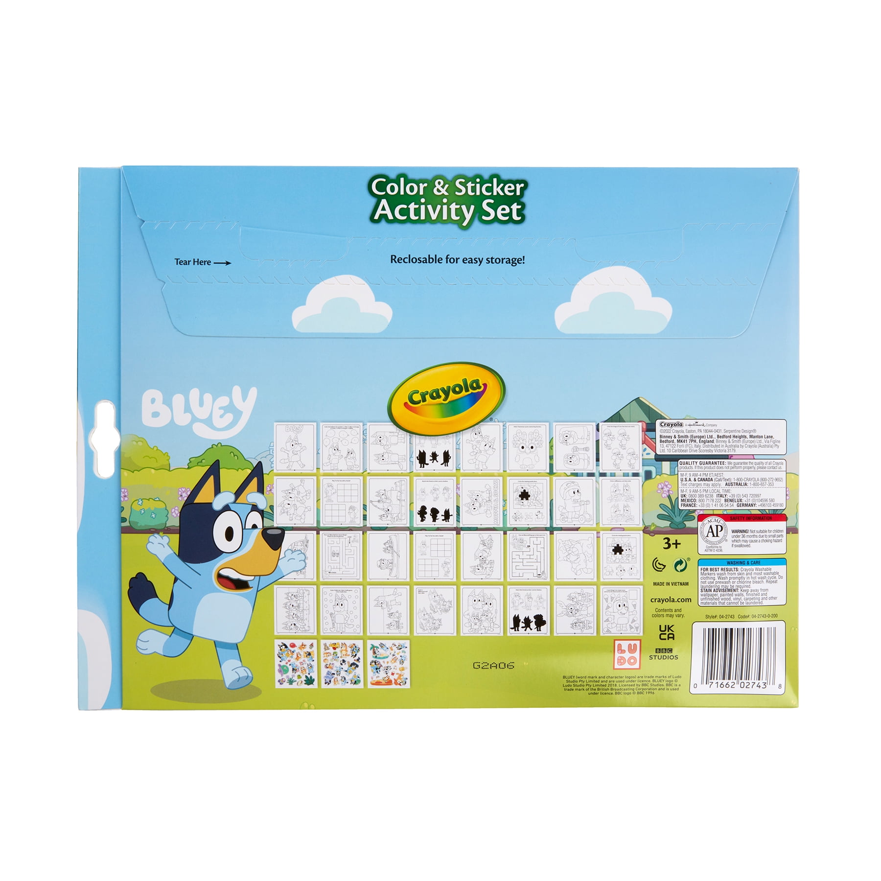 Crayola Color & Sticker Activity Set, Bluey, 3 Sets