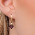 thumbnail image 3 of Gem Stone King 14K Yellow Gold Red Rhodolite Garnet Earrings for Women | 4.00 Cttw | Gemstone January Birthstone | Heart Shape 8MM, 3 of 6