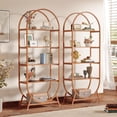 thumbnail image 4 of Finmind 5-Tier Arched Bookcase,Open Book Shelves with Metal Frame, 4 of 7