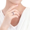 thumbnail image 3 of Dujiujun Faux Diamond Ring Shiny Crossed Ladies Crossover Two-tone Zircons Ring Party Supply, 3 of 7