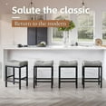 thumbnail image 6 of 24 inch Counter Height Bar Stools,Backless Stools Set of 3 for Kitchen Island,Farmhouse Style with Upholstered Faux Leather and Metal Legs,Small Space Bar Stools,Easy Assembly,Dark Grey, 6 of 15