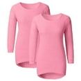 thumbnail image 5 of ManxiVoo Women's Loose Fuzzy Sweater Two Piece Set Long Sleeve Pullover Winter Cozy Jumper Top XXL Size Hot Pink, 5 of 7