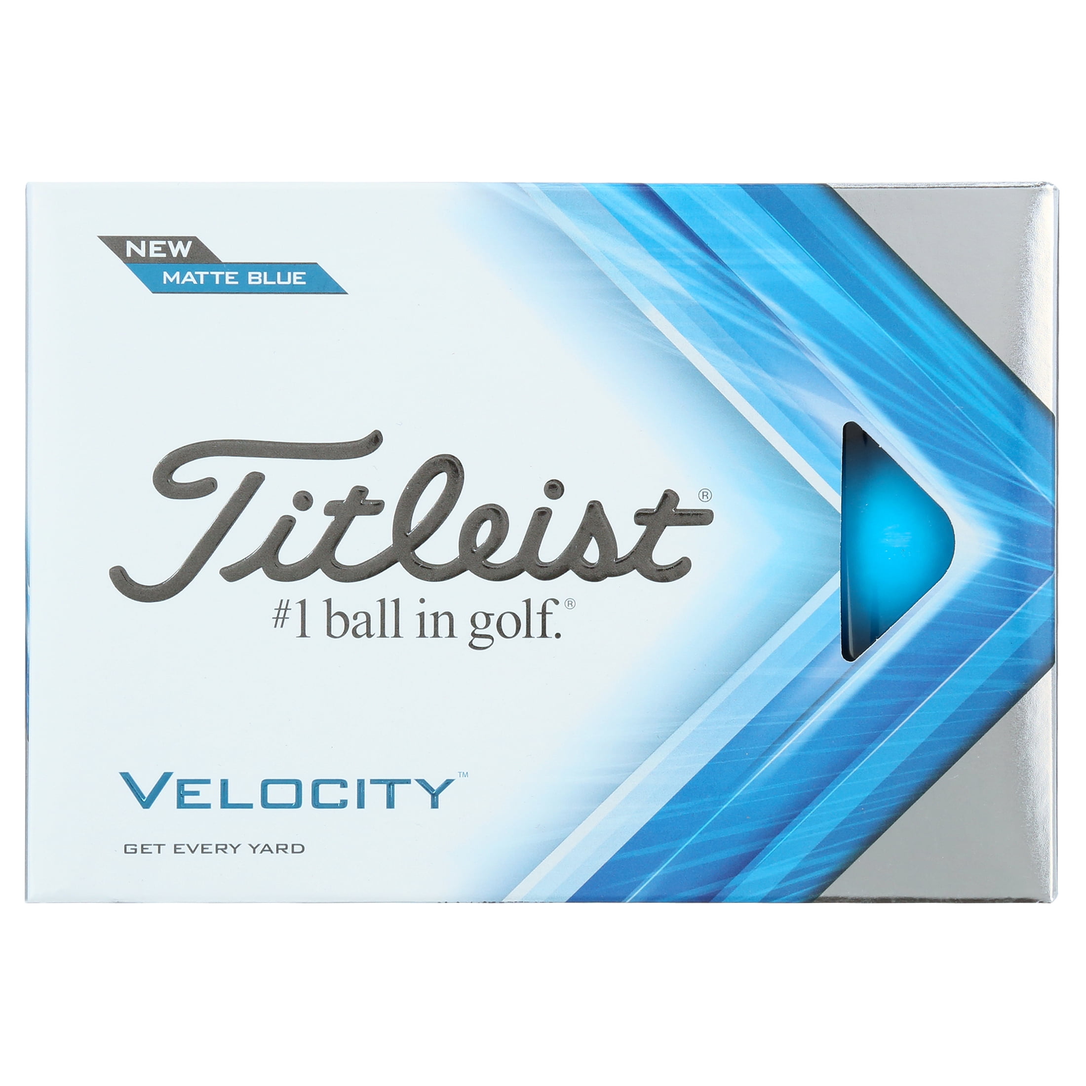Titleist Velocity High Impact Straight Distance Golf Balls, Matte Blue, 12 Count