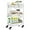 White, variant on Metal 3 Tier Rolling Cart - Heavy Duty Utility Cart with Lockable Wheels, Hanging Cups, Hooks, Mesh Rolling Storage Cart Craft Cart Organizer, Lightweight and Sturdy, White
