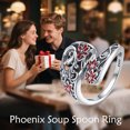 thumbnail image 4 of YAFEINI Phoenix Spoon Ring Sterling Silver Adjustable Phoenix Ring Jewelry Gifts for Women Wife Mother, 4 of 6