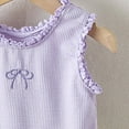 thumbnail image 4 of TOWED22 Toddler Girl Baby 2 Piece Cute Summer Sets Sleeveless Tank Top and Shorts Sweet Outfits Cotton Tee Clothing with Pockets(Light Purple,4-5 Y), 4 of 7