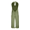 thumbnail image 6 of lulshou Jumpsuits for Women, Women's Casual Loose Pocket Strap Cotton and Linen Jumpsuit Fashion Playsuit Trousers Overalls Sling Jumpsuit Women's Jumpsuits, Rompers & Overalls, Green XXL, 6 of 7